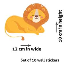 Lion Wall Decals Watercolor Nursery Decor, Removable Stickers - Set Of 10 - thumbnail 2