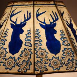 Blue Deer With Floral Designs/ Table Lampshade/ Christmas Gift/Floor Lampshade - thumbnail 4
