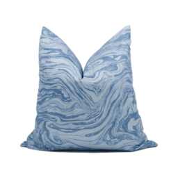 Schumacher - Romeo Lapis Chic Modern Marble Inspired Cushion Cover Handmade Throw Pillow Designer Home D??cor