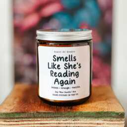 Smells Like She's Reading Againr Lemon, Orange & Vanilla Scented Candle, Bookish Candle - thumbnail 2
