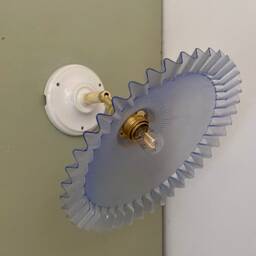 Vintage Blue Plastic Wall Lamp With Lampshade - thumbnail 2