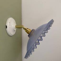 Vintage Blue Plastic Wall Lamp With Lampshade - thumbnail 1