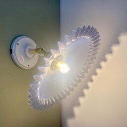 Vintage Blue Plastic Wall Lamp With Lampshade - thumbnail 3