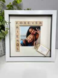 Personalised Forever Friends Scrabble Gift Frame - Friend's Birthday Gift For Bestie Bff Home Decor Photo - thumbnail 1