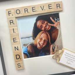 Personalised Forever Friends Scrabble Gift Frame - Friend's Birthday Gift For Bestie Bff Home Decor Photo - thumbnail 2