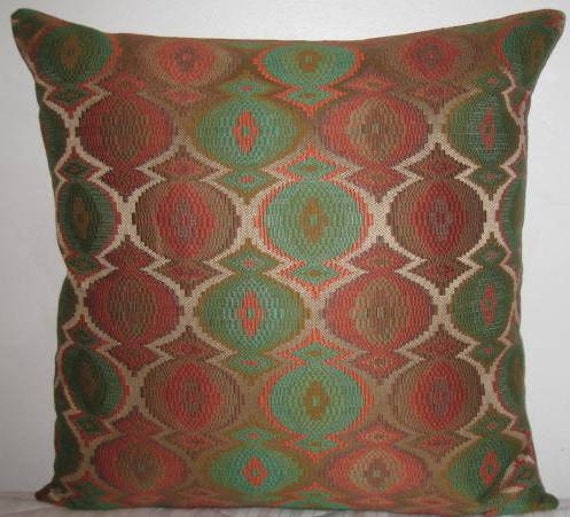 "Chenille Conemporary Decorative Ikat Pattern Pillow Cover-18""x18" - image 1
