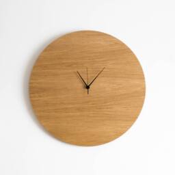 Large Wood Wall Clock Handmade Oak/Walnut Circle, Silent Sweep - thumbnail 1