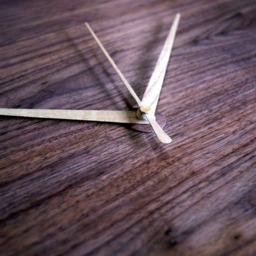 Large Wood Wall Clock Handmade Oak/Walnut Circle, Silent Sweep - thumbnail 3