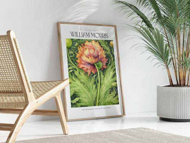 William Morris Style Art Print, Vintage Wall Art, Gallery Wall, Floral Exhibition Botanical, Heritage