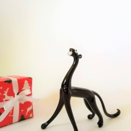 Art Glass Gift Figurine Lampworking Animals Panther Color Sculpture For Kids Handmade Miniature - thumbnail 2