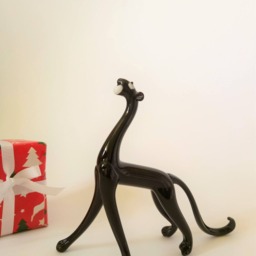 Art Glass Gift Figurine Lampworking Animals Panther Color Sculpture For Kids Handmade Miniature - thumbnail 3