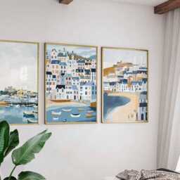 Set Of 3 St Ives Posters, Cornwall Travel Prints, Coastal Town Wall Art Sets, Beach Poster Seaside Home Decor Gift - thumbnail 3