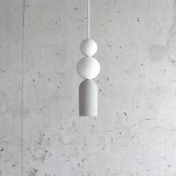 Handmade Concrete Pendant Light Modern Plaster Sphere Lamp - thumbnail 2