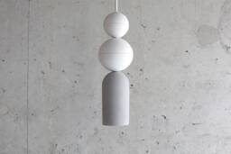 Handmade Concrete Pendant Light Modern Plaster Sphere Lamp - thumbnail 1