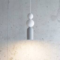 Handmade Concrete Pendant Light Modern Plaster Sphere Lamp - thumbnail 3