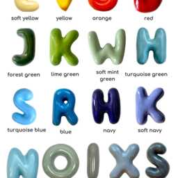 Handmade Ceramic Bubble Numbers - Colorful Custom House Decor - 11cm - thumbnail 4