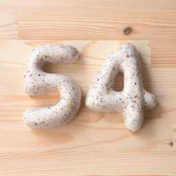 Handmade Ceramic Bubble Numbers - Colorful Custom House Decor - 11cm - thumbnail 3