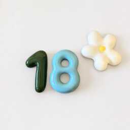 Handmade Ceramic Bubble Numbers - Colorful Custom House Decor - 11cm - thumbnail 4