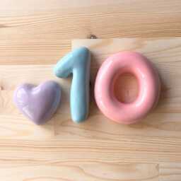 Handmade Ceramic Bubble Numbers - Colorful Custom House Decor - 11cm - thumbnail 2