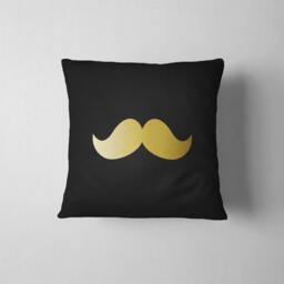 Mustache Pillow 16x16 Cotton Accent Pillow, Man Cave Decor - thumbnail 2
