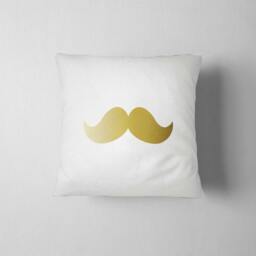 Mustache Pillow 16x16 Cotton Accent Pillow, Man Cave Decor - thumbnail 3