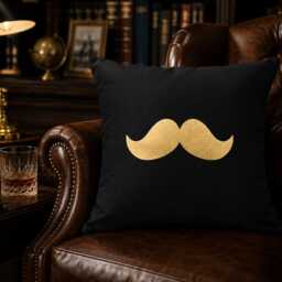 Mustache Pillow, Funny Accent Man Cave Decor, Bachelor Pad Gift For Him, Modern Home Decor - thumbnail 3