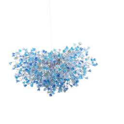 Blue Chandelier Lighting With Sea Color Flowers, Flowers Lights For Dining Room, Statement Lighting - thumbnail 2