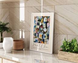 Paul Klee Composition With The Yellow Half Moon Art Print A3 A4 Framed Unframed Abstract Wall Decor Decorative - thumbnail 1