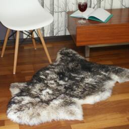 Original Black & White Rug Mouflon Genuine Natural Sheepskin Rugs Rug Throw Carpet Outdoor , Shag - thumbnail 3