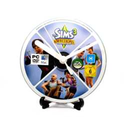 The Sims 3 Ambitions Pc Upcycled Dvd Disc Clock Video Game Gift Idea - thumbnail 1
