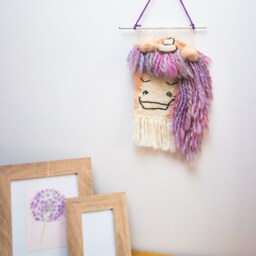 Unicorn, Horse Handwoven Merino Wool Nursery Tapestry Wall Art - thumbnail 4