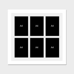 Multi Photo Frame - Holds 6 A4 Certificates/Photos in A 33mm White