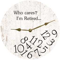 White Who Cares I'm Retired Clock - Clock - thumbnail 2
