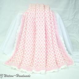 PDF Pattern Crochet Blanket Afghan Cotton Candy Pink & White Pillow - thumbnail 3