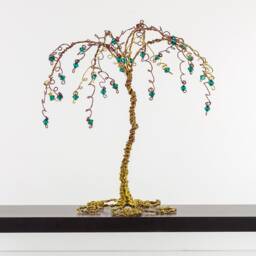 Birthstone Palm Tree Wire Sculpture Or Wedding Cake Topper - thumbnail 3