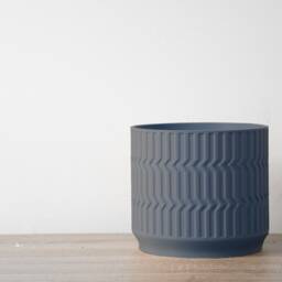 "Mabel Planter With Drainage & Saucer in Stone Blue, Boho 3D-Printed Plant Pot, Small To Large Sizes 4"" 5"" 6"" 7"" 8" - thumbnail 2
