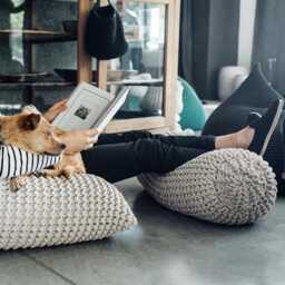 Chunky Knit Cotton Bolster Footrest Scandinavian Floor Pillow - thumbnail 3