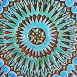 3 Circle Moroccan Wall Sculpture For Outdoor Decor, Art Design Garden, Ceramic Column Design, Set Moroc #3 Cutout Turquoise - thumbnail 2