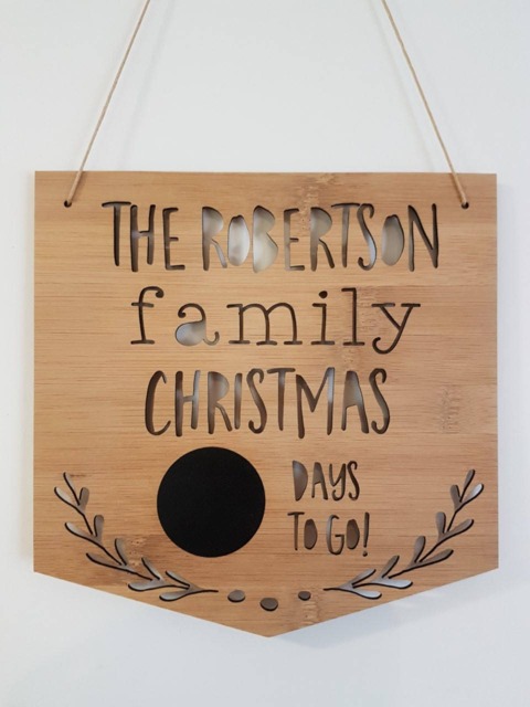 Family Christmas Countdown Wall Hanging-Sign-Door Hanging-Wall Art-Plaque-Christmas-Decoration-xmas-Santa-Christmas Eve - image 1