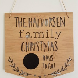 Family Christmas Countdown Wall Hanging-Sign-Door Hanging-Wall Art-Plaque-Christmas-Decoration-xmas-Santa-Christmas Eve - thumbnail 4
