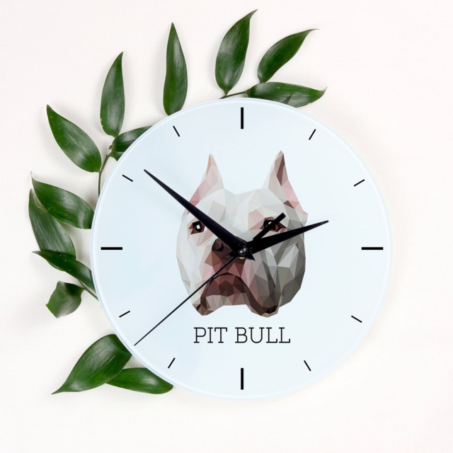 A Clock With A American Pit Bull Terrier Dog. New Collection The Geometric Dog - image 1