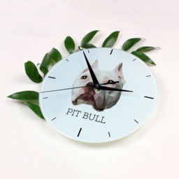 A Clock With A American Pit Bull Terrier Dog. New Collection The Geometric Dog - thumbnail 2