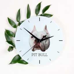 A Clock With A American Pit Bull Terrier Dog. New Collection The Geometric Dog - thumbnail 1