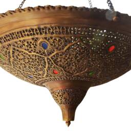 Moroccan Brass Pendant Light, Rustic Bronze - 24 - thumbnail 2
