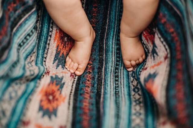 Geometric Baby Blanket - Wool Blend Stroller - 30x30 - image 1
