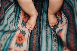 Geometric Baby Blanket - Wool Blend Stroller - 30x30 - thumbnail 1