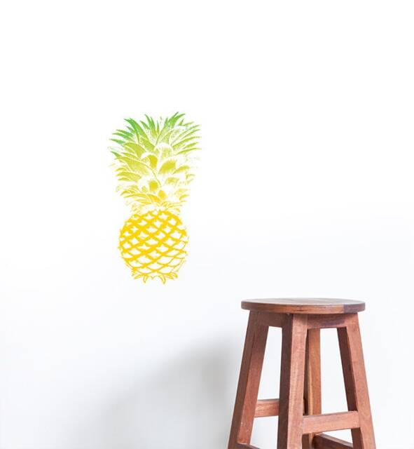 Yellow Pineapple Wall Sticker Decal - Kids Stickers, Animals Childrens Decals, Art, Room, Girl, Boy