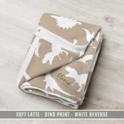 Personalized Dinosaur Baby Blanket Blush Pink Soft Nursery Throw Custom Name Newborn Gift Shower Keepsake - thumbnail 4