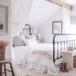 Ruffle Linen Duvet Cover Features Easy Flow Ruffles, Shabby Chic Bedding, Available in Queen Cover, King - thumbnail 2