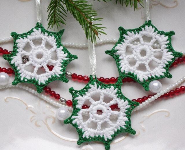 Crochet Christmas Ornaments, Christmas Tree Decorations, Crochet Xmas Decor - image 1